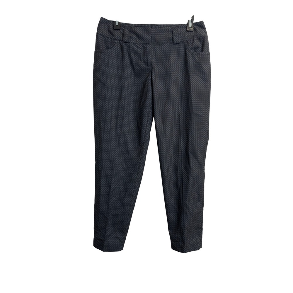 Adidas Womens Grey Geometric Cube Print Golf Pants Size‎ Medium Embroidered Logo